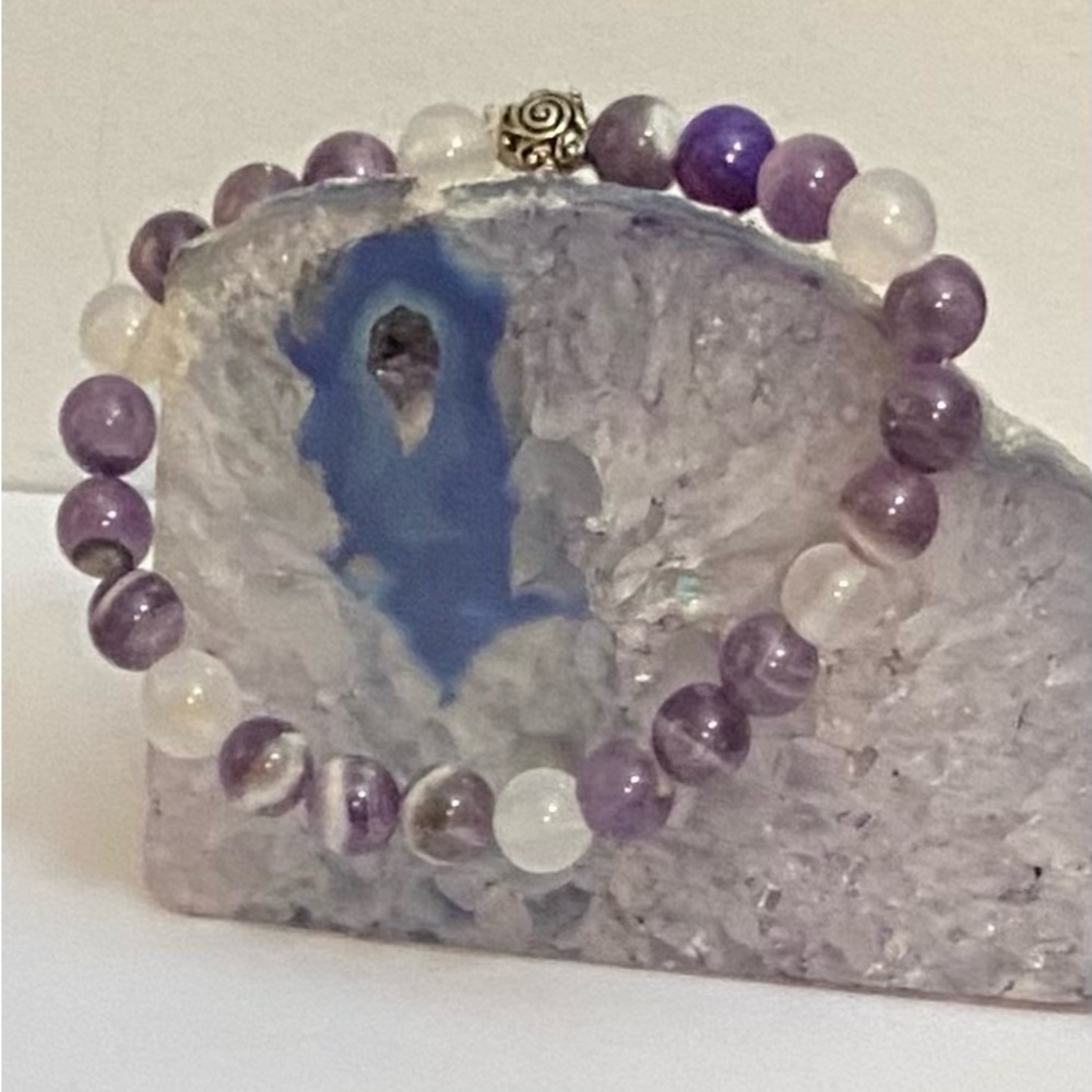 Amethyst and Agate crystal bracelet